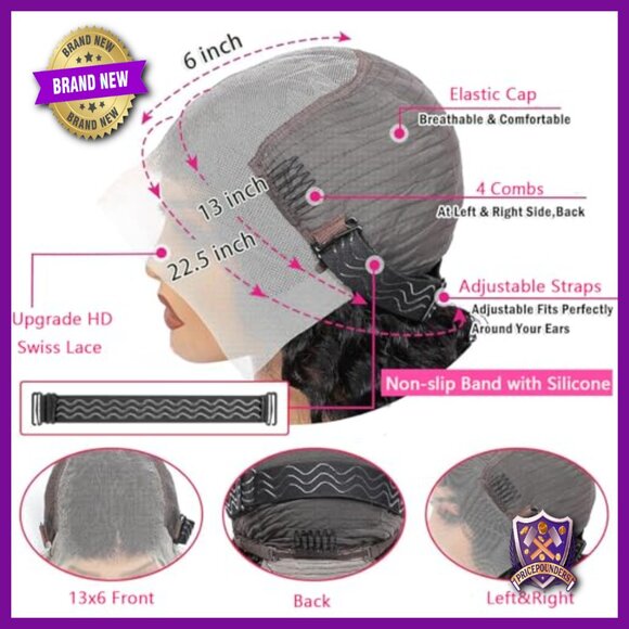 30 Inch Deep Wave Lace Front Wig Human Hair Pre Plucked 13x6 HD main image 5
